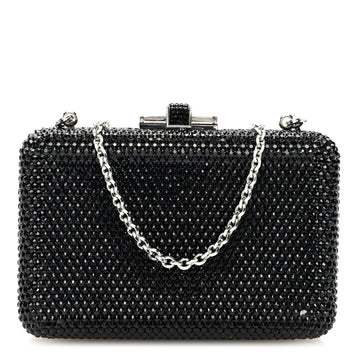Swarovski Crystal Minaudiere Clutch Black