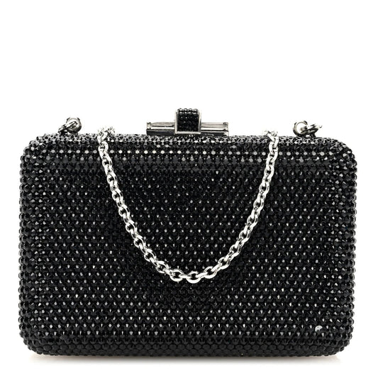 Swarovski Crystal Minaudiere Clutch Black