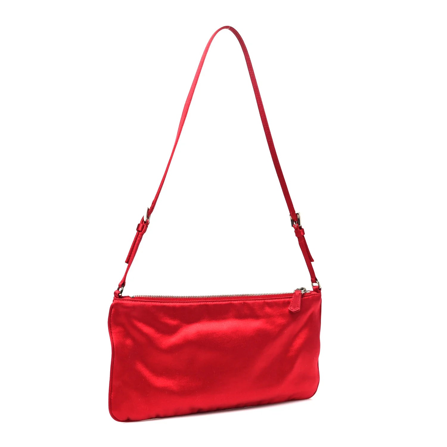 Satin Pochette Bag Red