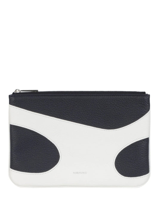 Cut-Out Pebbled Leather Phone Pouch