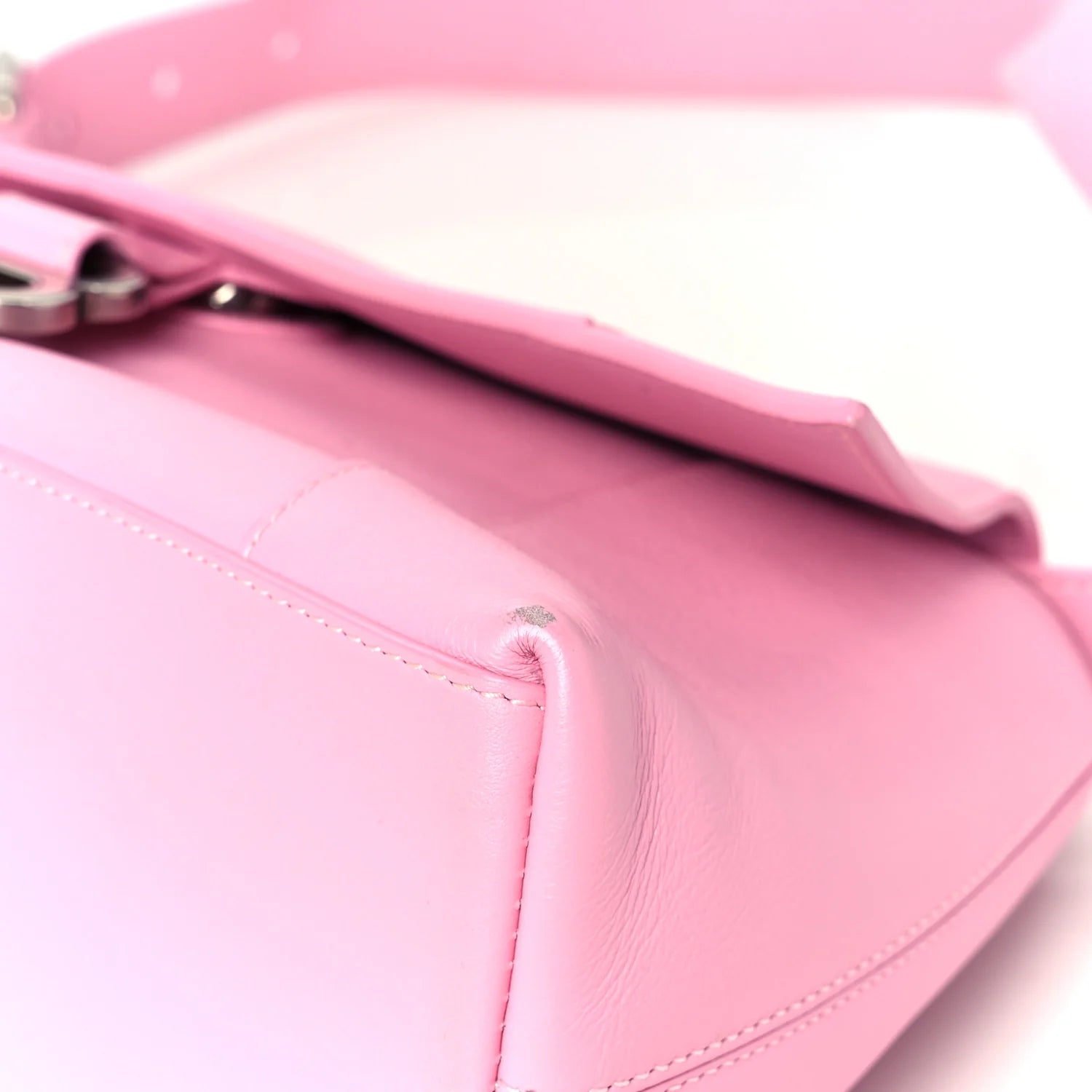 Semi Shiny Smooth Calfskin Small Downtown Shoulder Bag Candy Pink