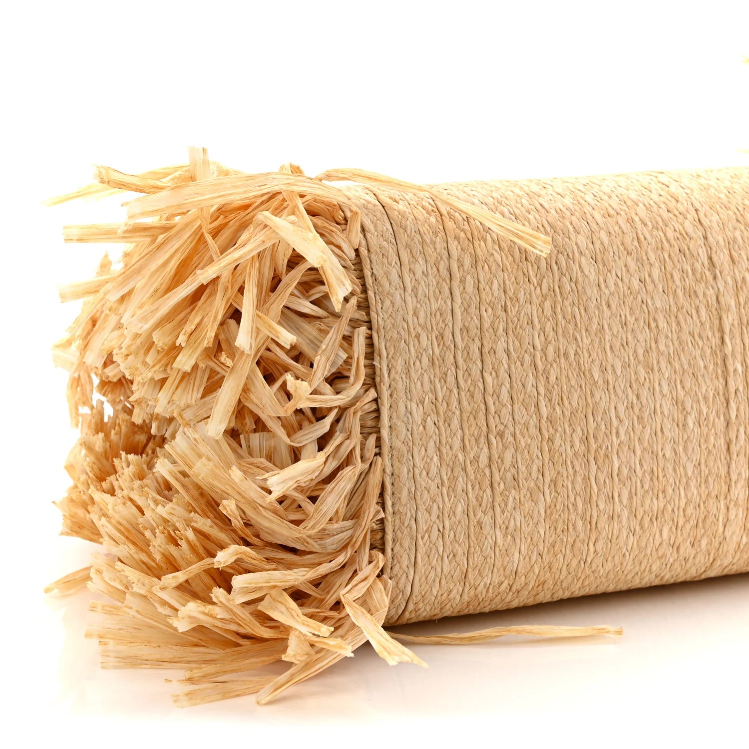 Raffia Fringe on the Coast Top Handle Tote Natural Cognac