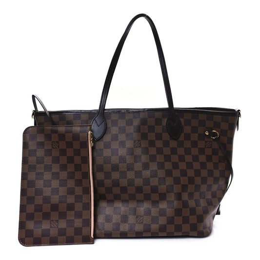 Damier Ebene Braided Neverfull MM Pink