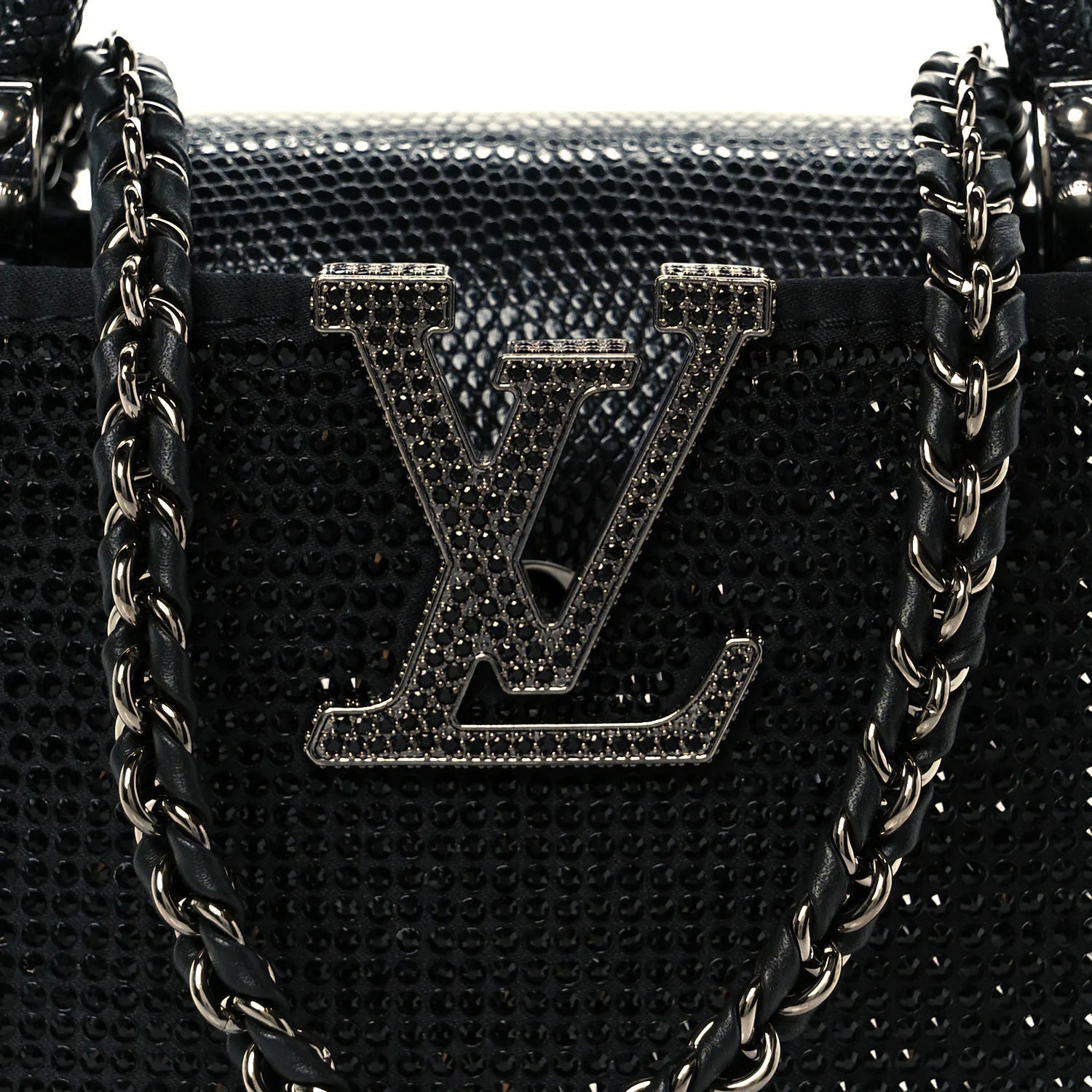 Swarovski Crystal Satin Lizard Nano Capucines Black