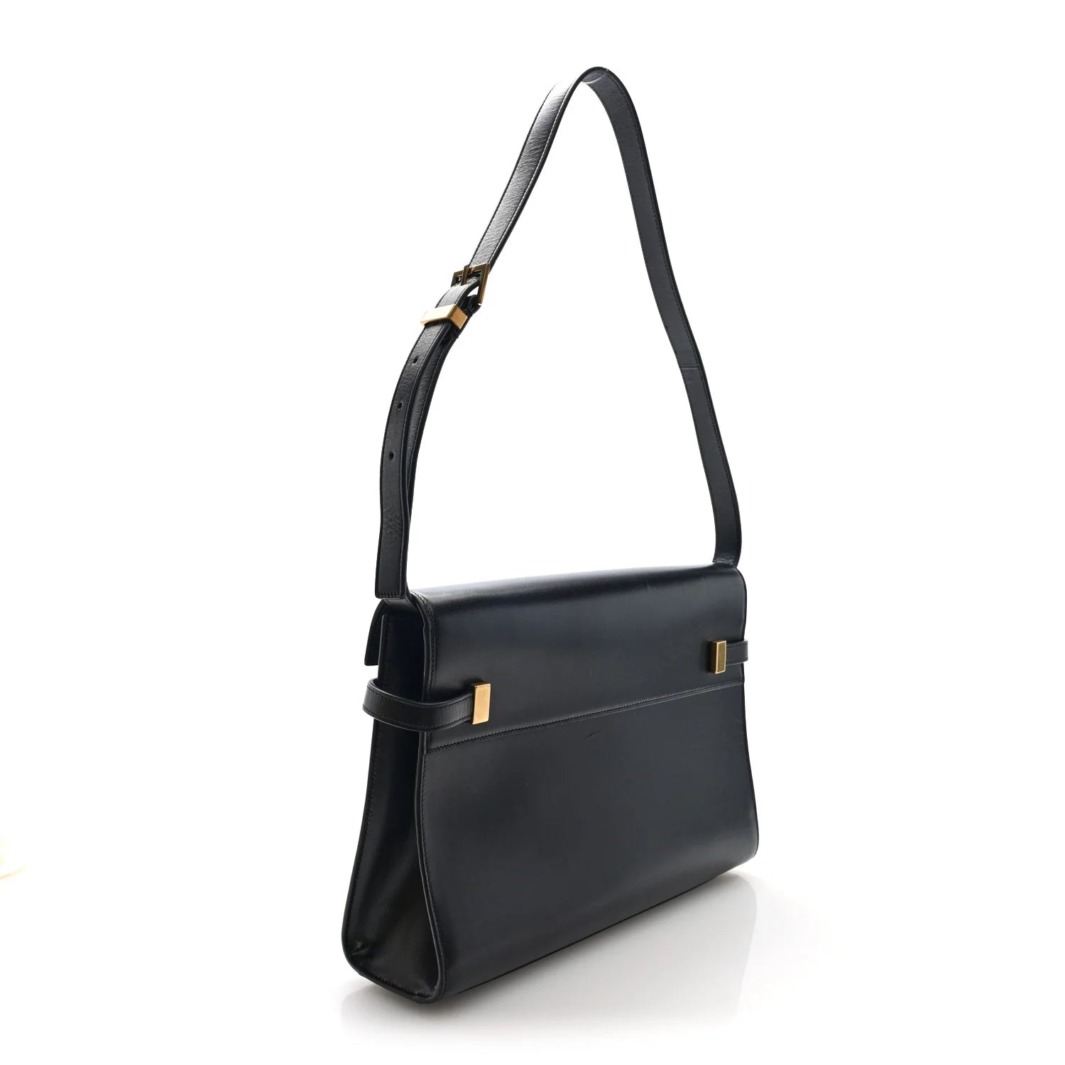 Smooth Calfskin Manhattan Shoulder Bag Black