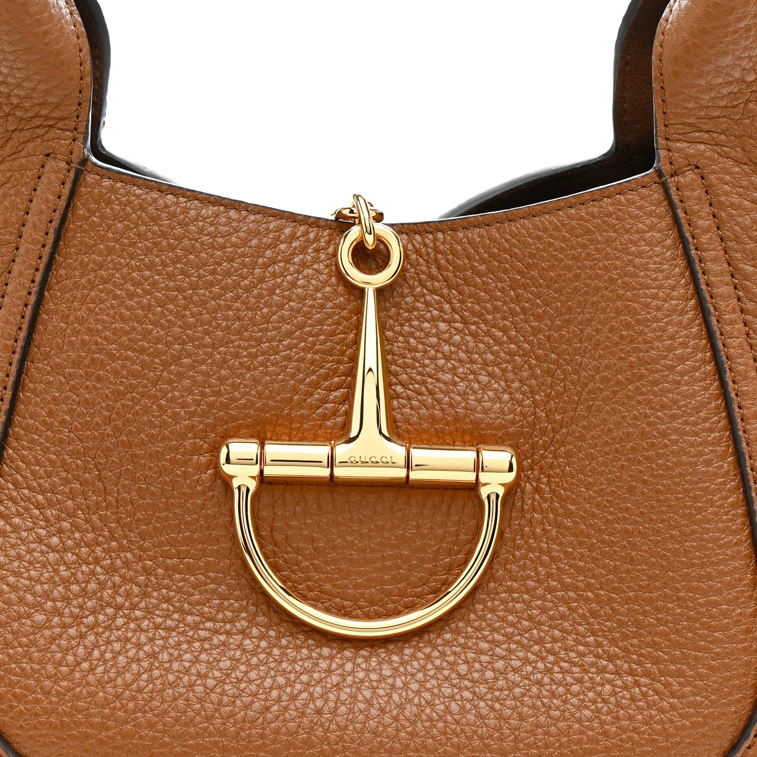 Grained Calfskin Softbit Medium Shoulder Bag Brown