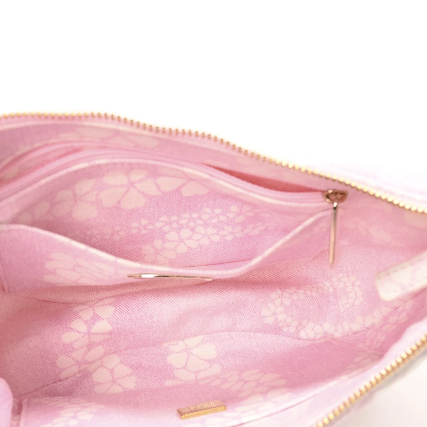 Printed Denim Quilted Large Hobo Bag Light Pink White