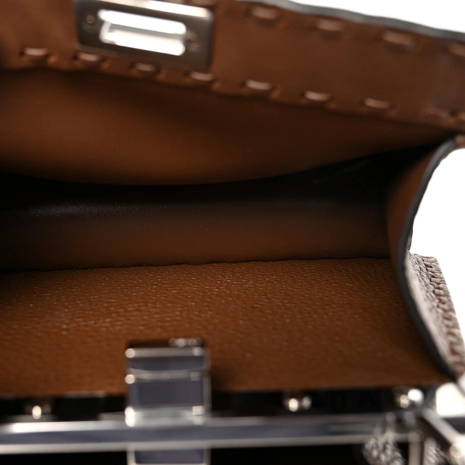 Cuoio Romano Selleria Petite Peekaboo I SEE U Iconic Satchel Fettuccia