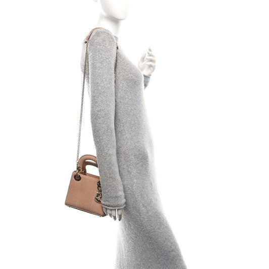 Snakeskin Mini Lady Dior Beige