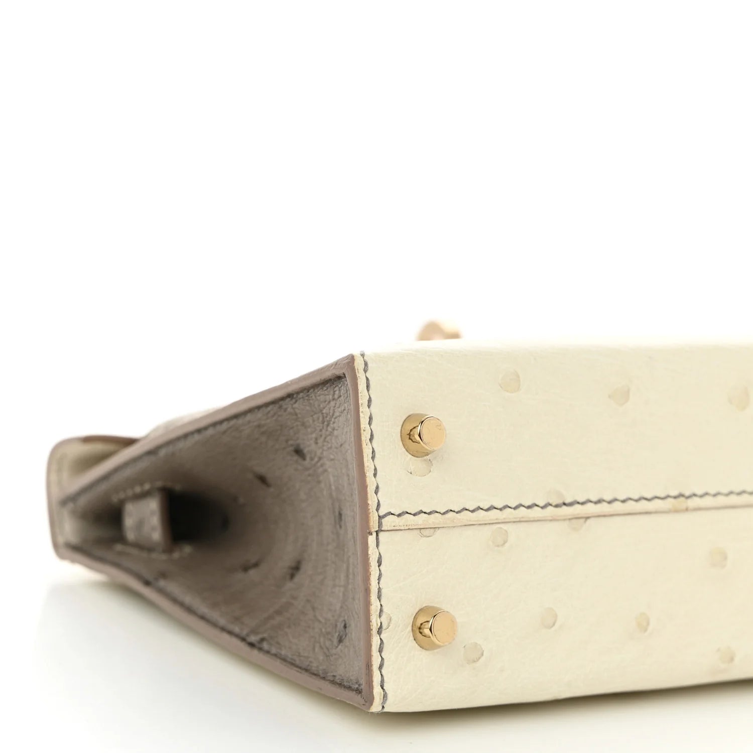 Ostrich Horseshoe Kelly Sellier Mini 20 Beton Gris Tourterelle