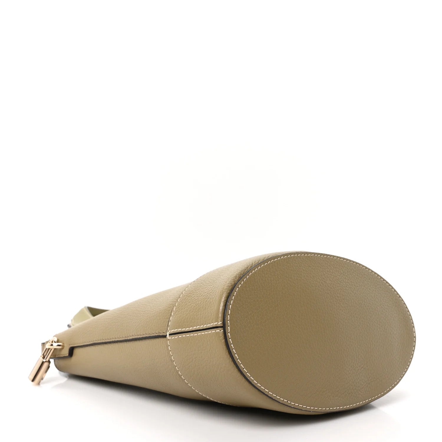 Small Classic Grain Silky Calfskin Lily Tote Linen Green