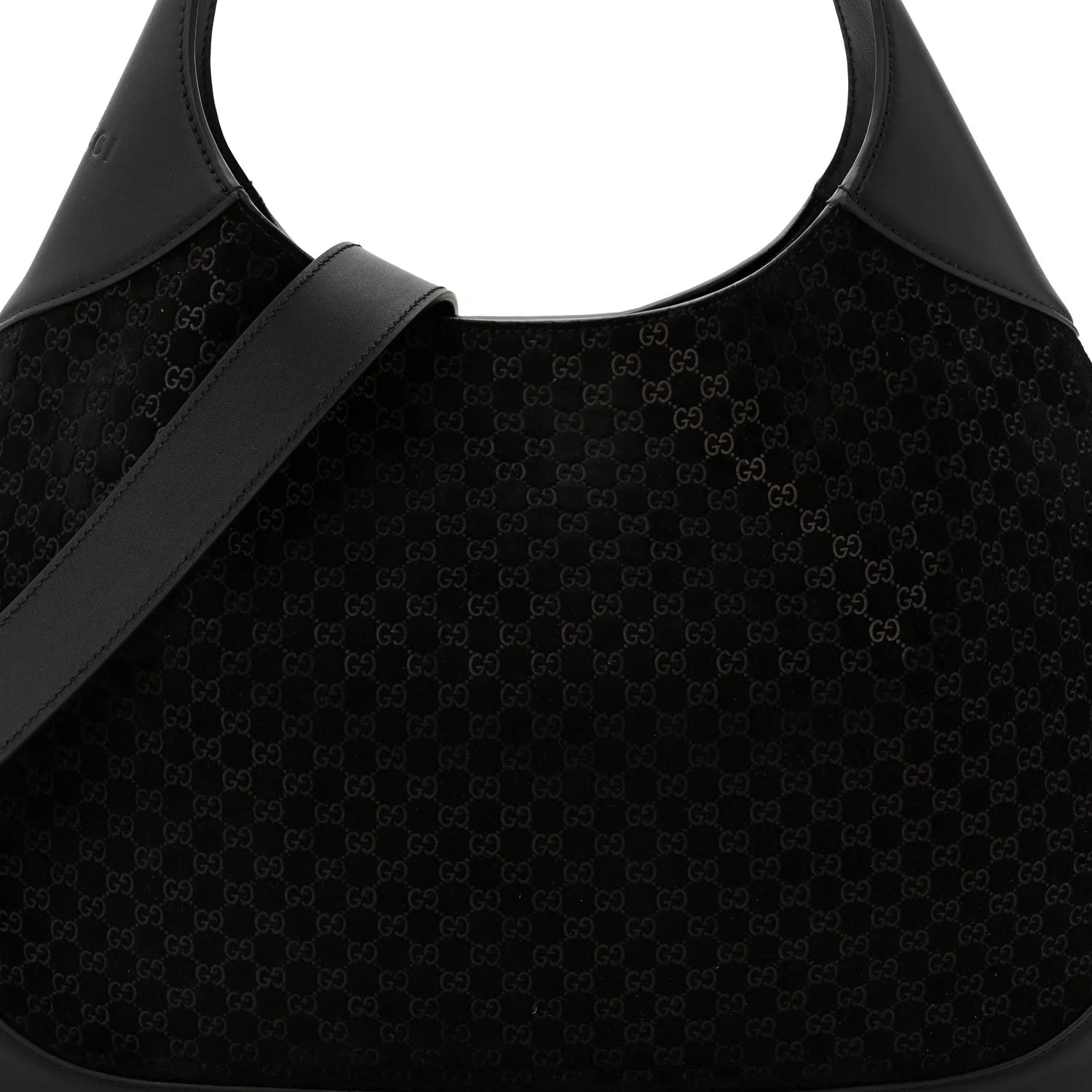 Suede Micro GG Calfskin B Medium Shoulder Bag Arabella Black