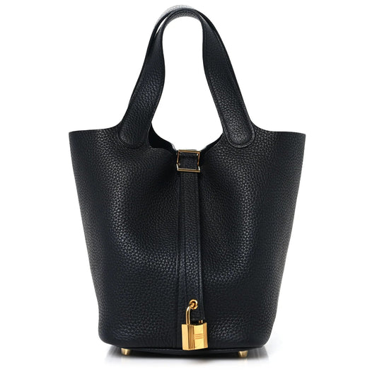 Taurillon Clemence Picotin Lock 18 PM Black