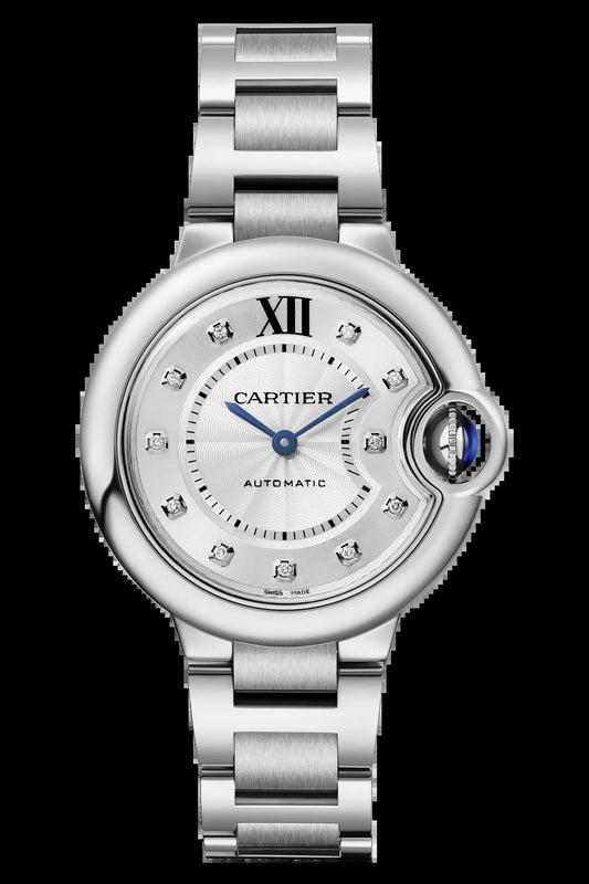 Unworn  Ballon Bleu De , Stainless Steel and Diamonds, 28Mm, Ref# W4BB0029, Box and Papers