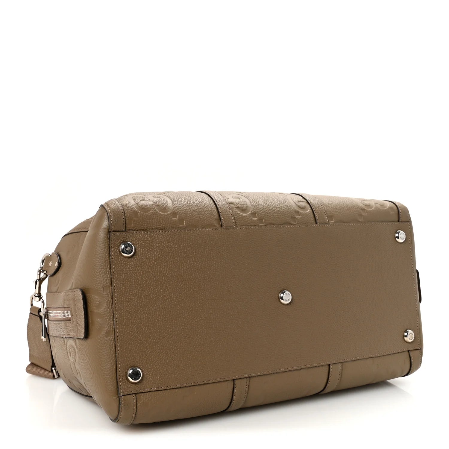 Piuma Calfskin Jumbo GG Embossed Large Duffle Bag Good Taupe