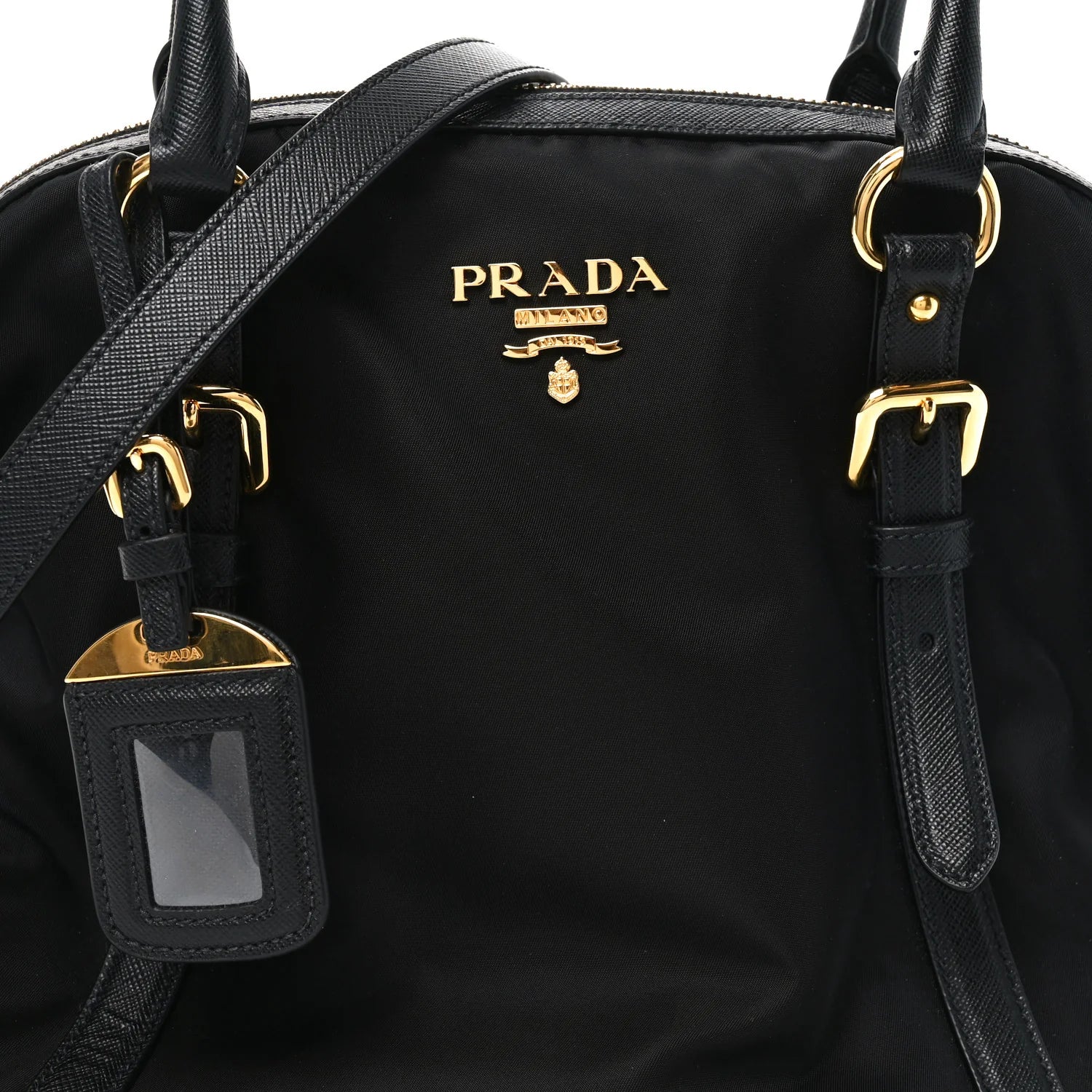 Tessuto Nylon Saffiano Small Tote Black