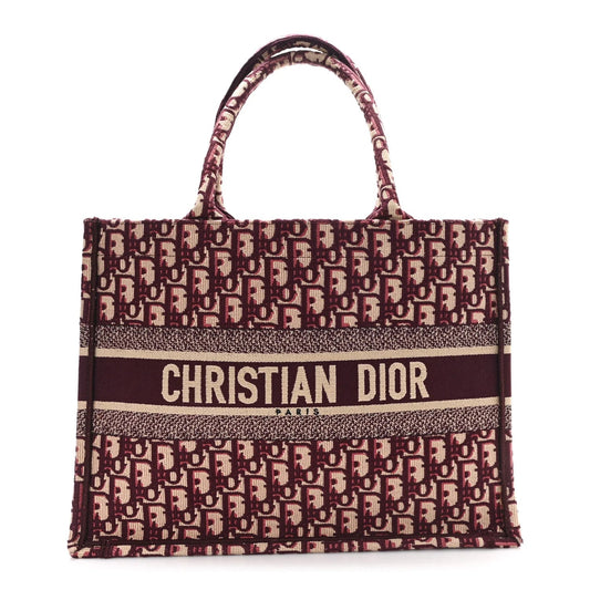 Oblique Medium Book Tote Burgundy Multicolor