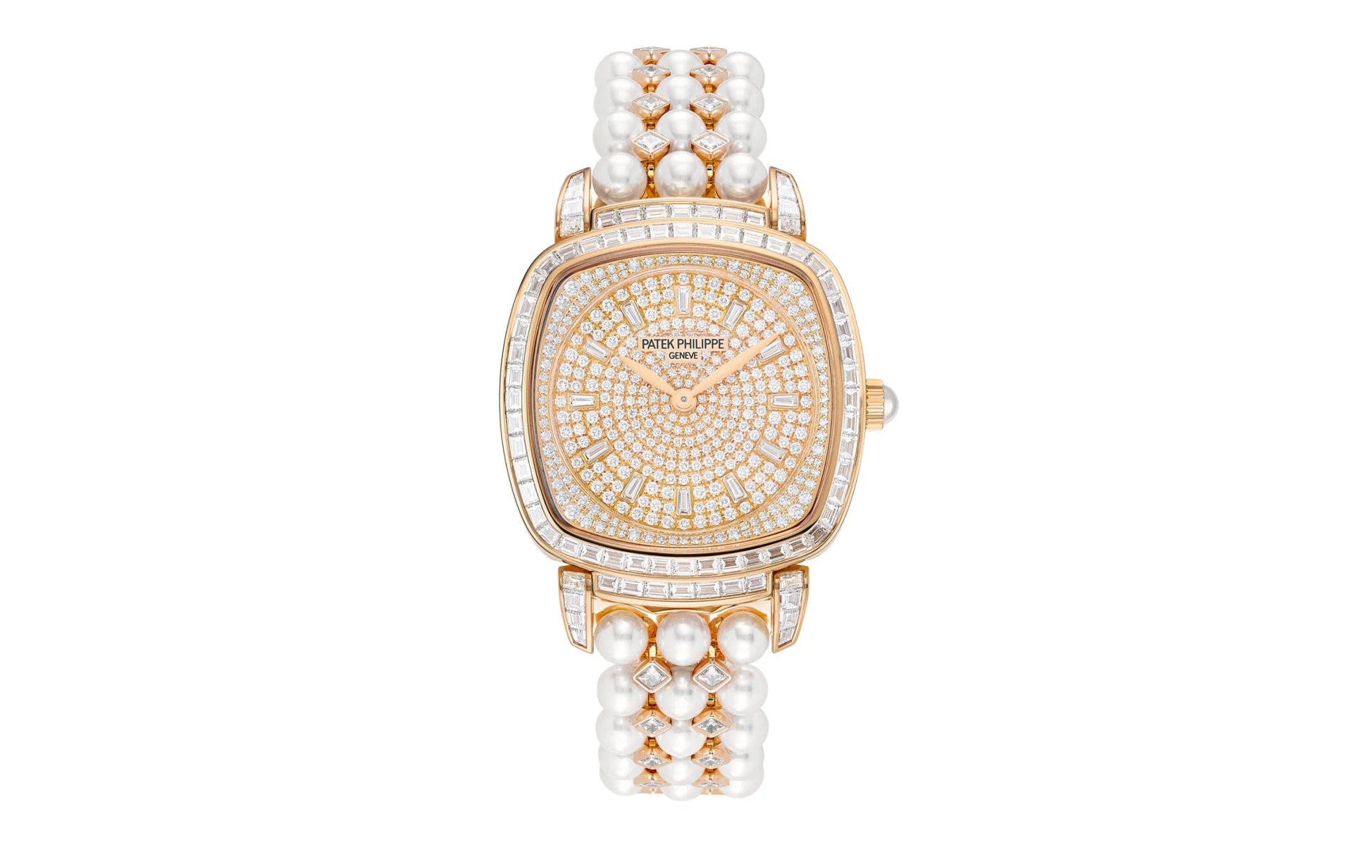 Ladies Gondolo Haute Joaillerie, 18Kt Rose Gold Set with Diamonds and Akoya Pearls, 31 × 34.8Mm, Ref# 7042/100R-010