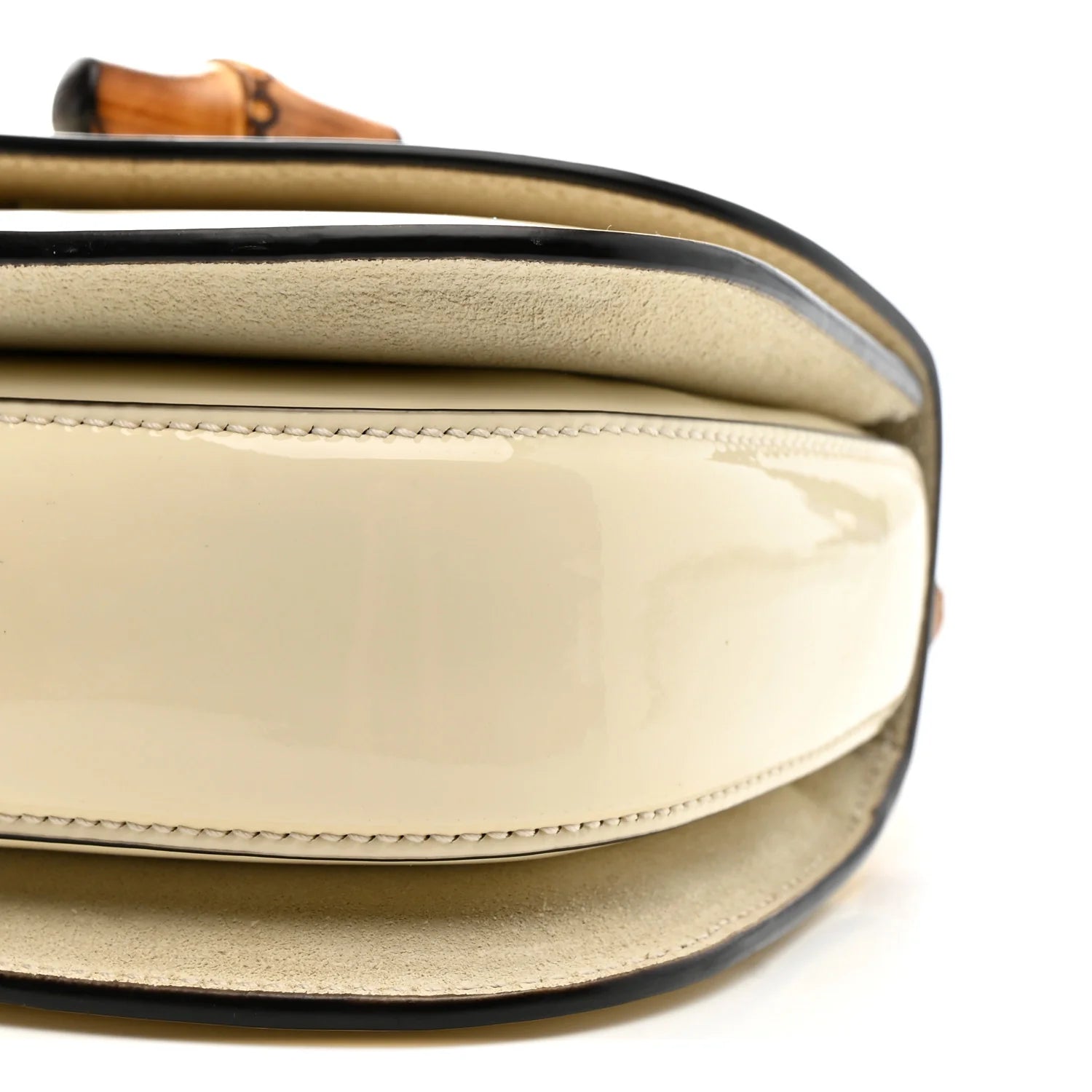 Patent Crystal Mini Bamboo 1947 Top Handle Chain Bag White