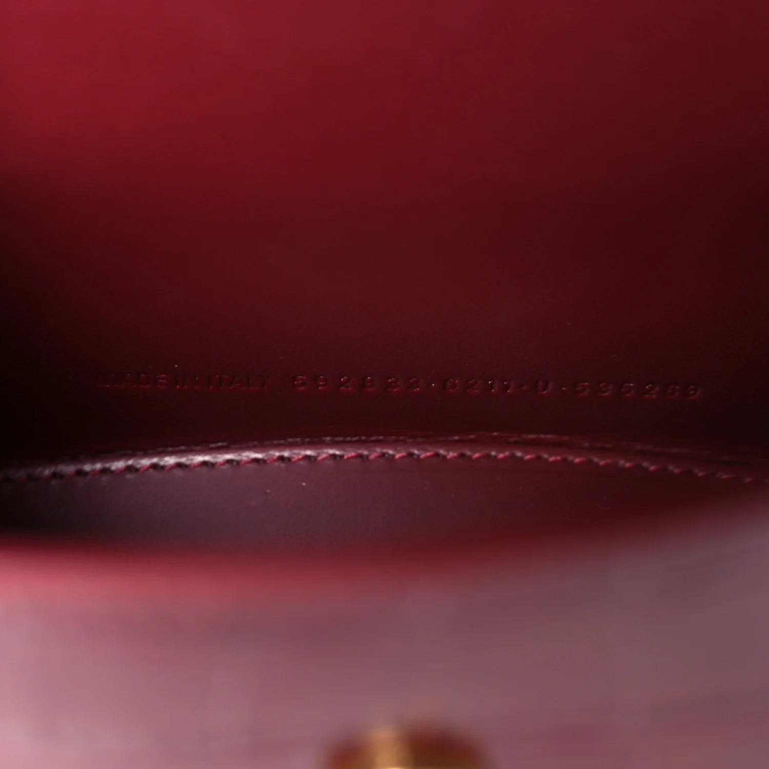 Shiny Calfskin Crocodile Embossed Hourglass Top Handle Bag XS Dark Red