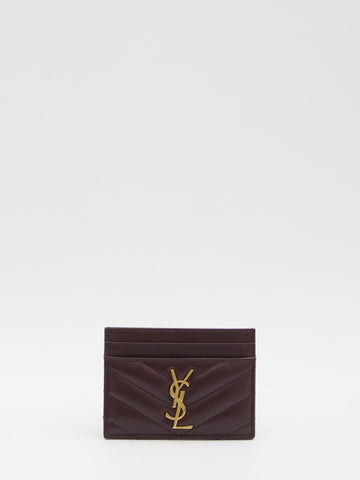 HOT WINE YSL CALF LEATHER CARD CASE