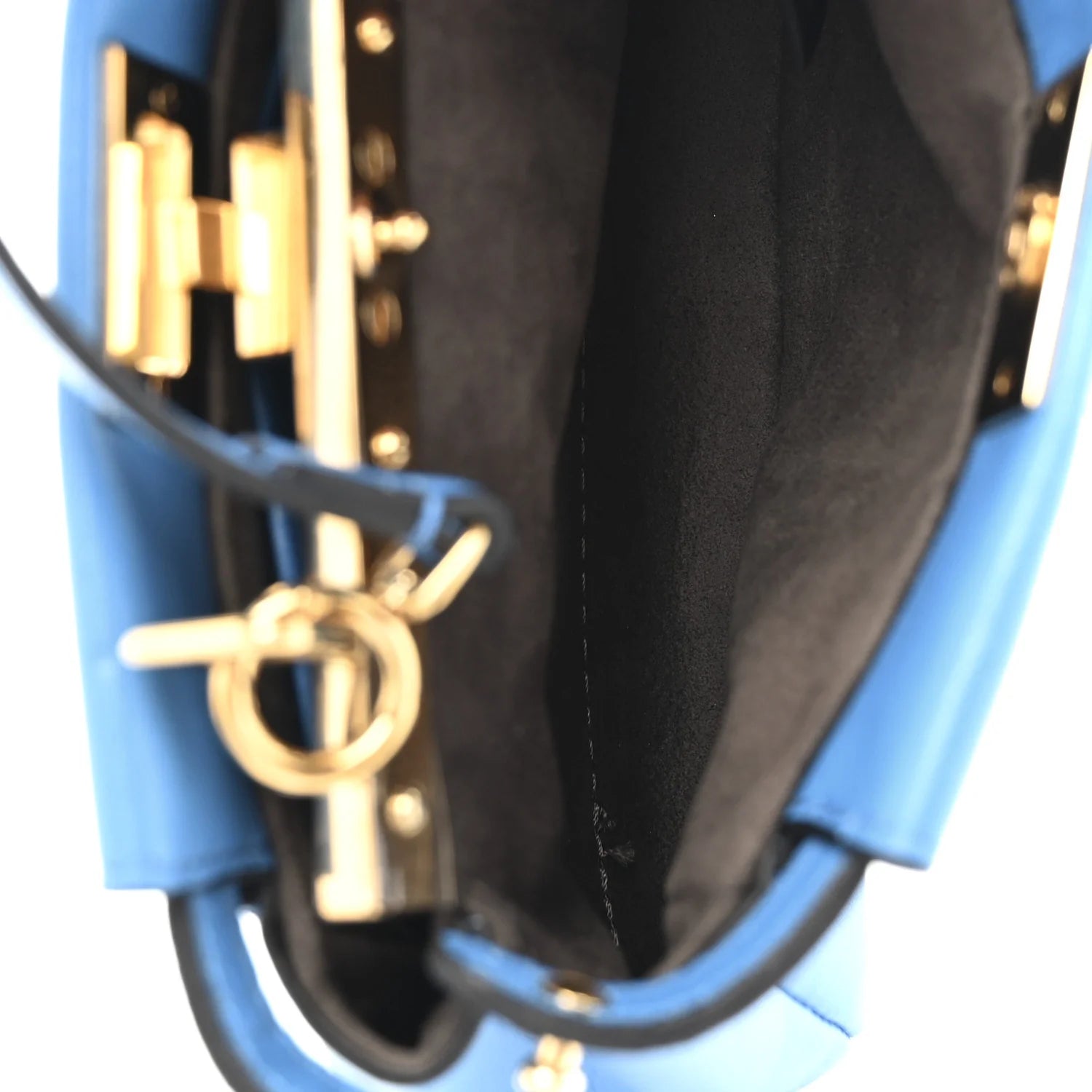 Shiny Nappa Micro Peekaboo Iconic Satchel Blue Royal