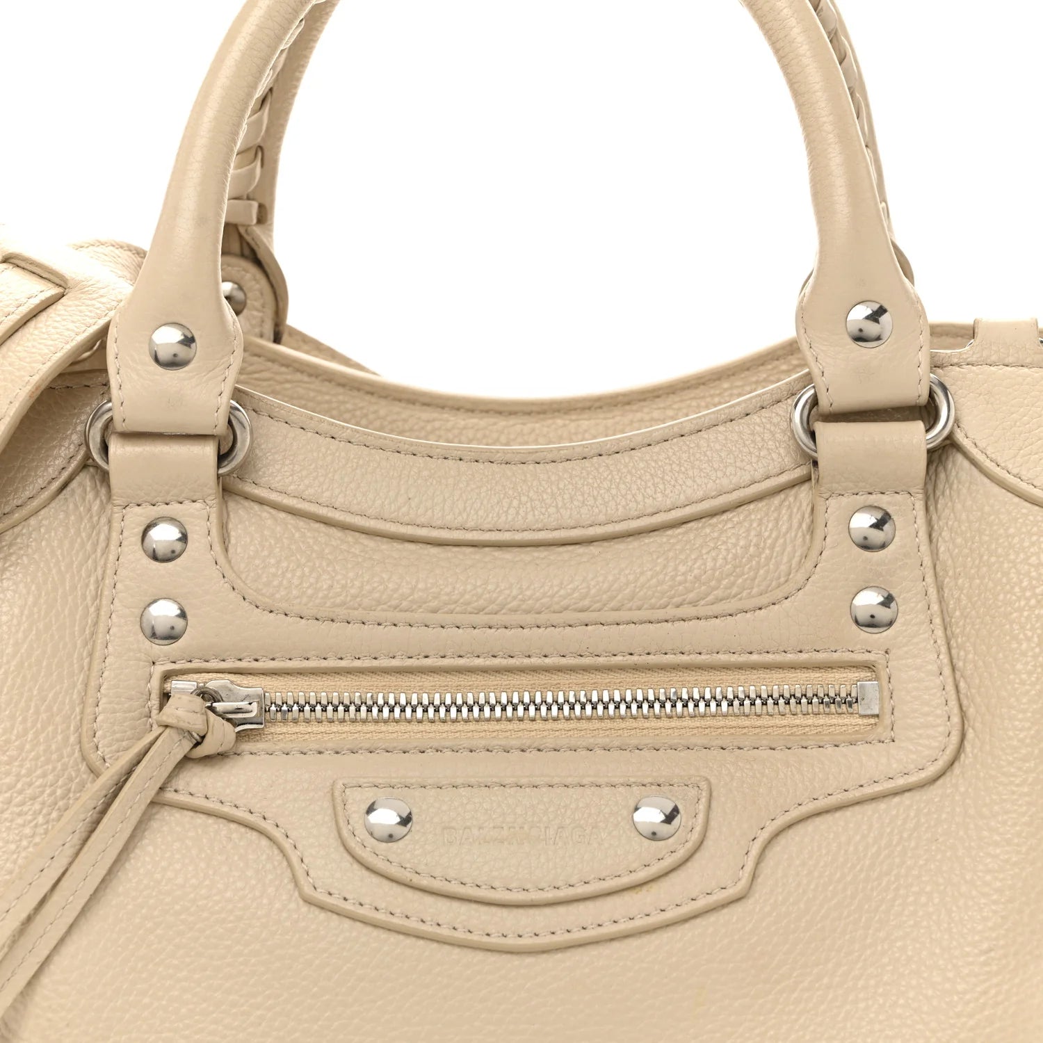 Grained Calfskin Neo Classic Silver Hardware S City Cream