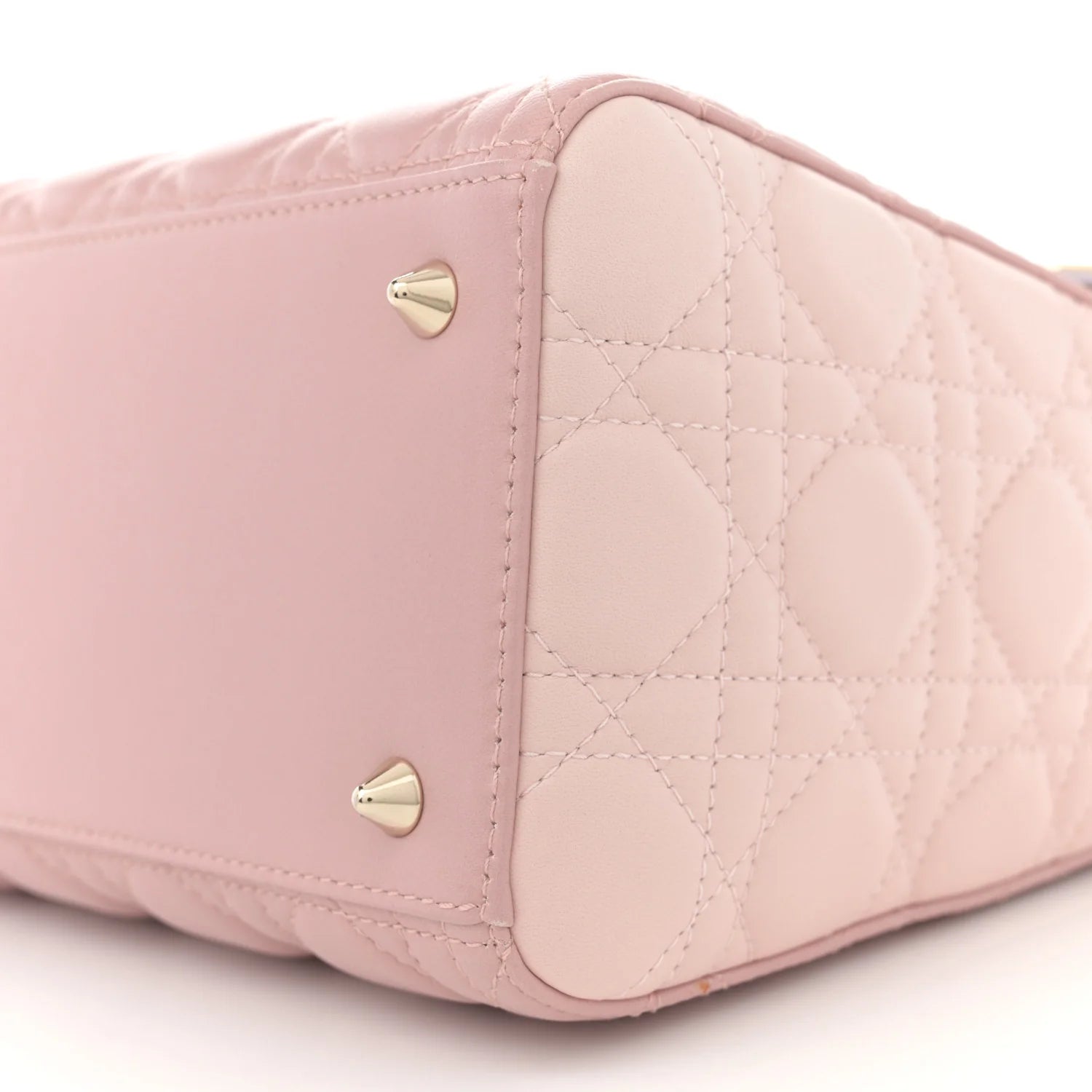 Lambskin Cannage Medium Tri-Color Lady Dior Rose Pale