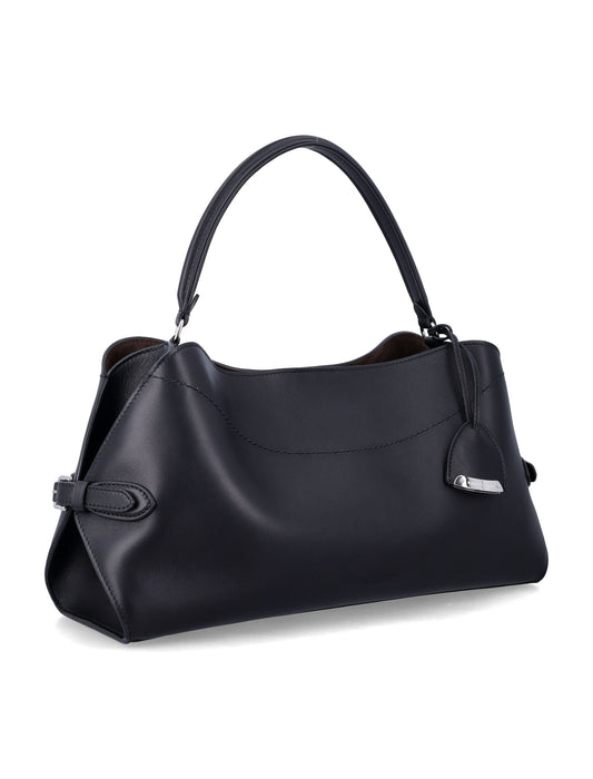 LEATHER STRUCTURED SHOULDER SATCHEL