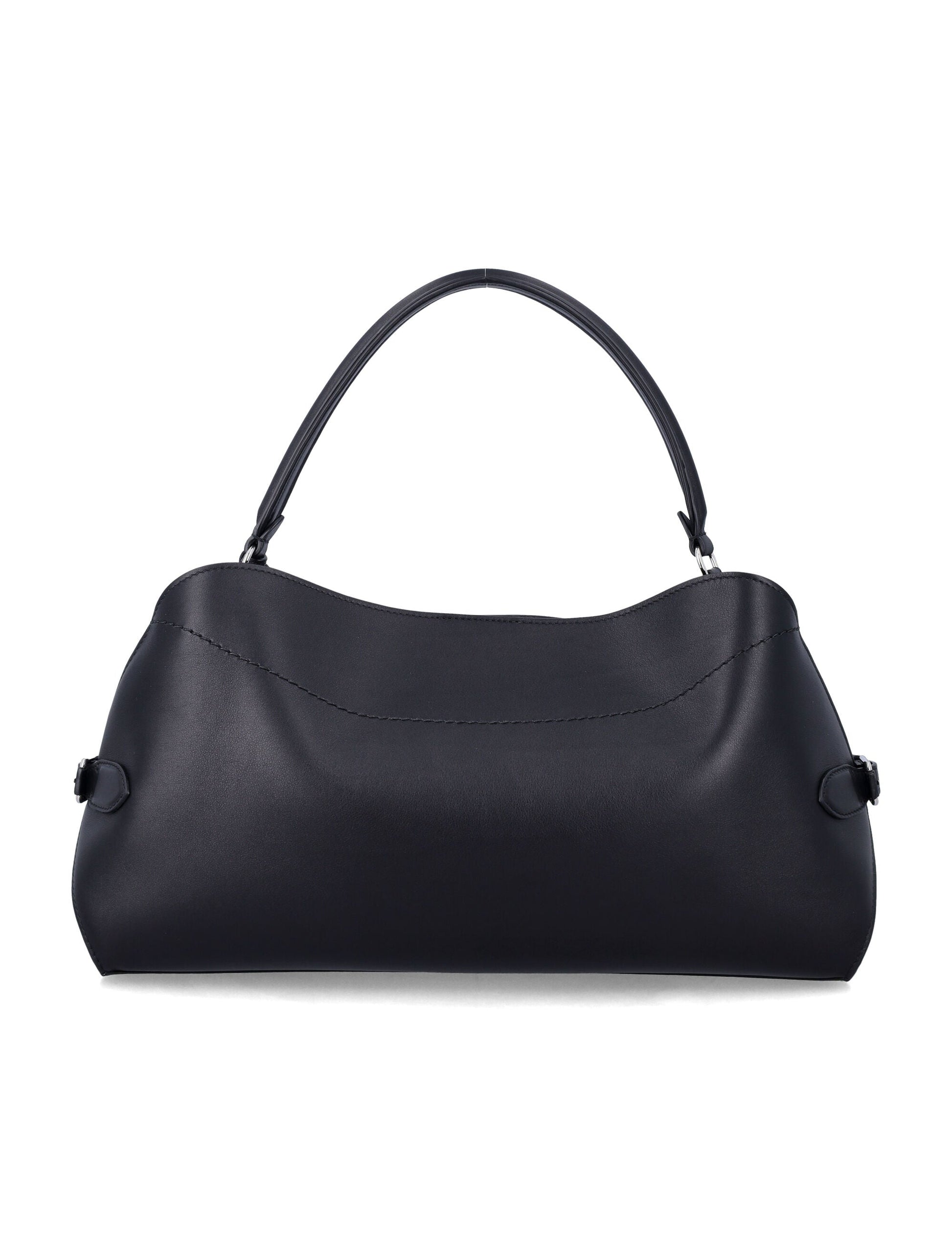 LEATHER STRUCTURED SHOULDER SATCHEL