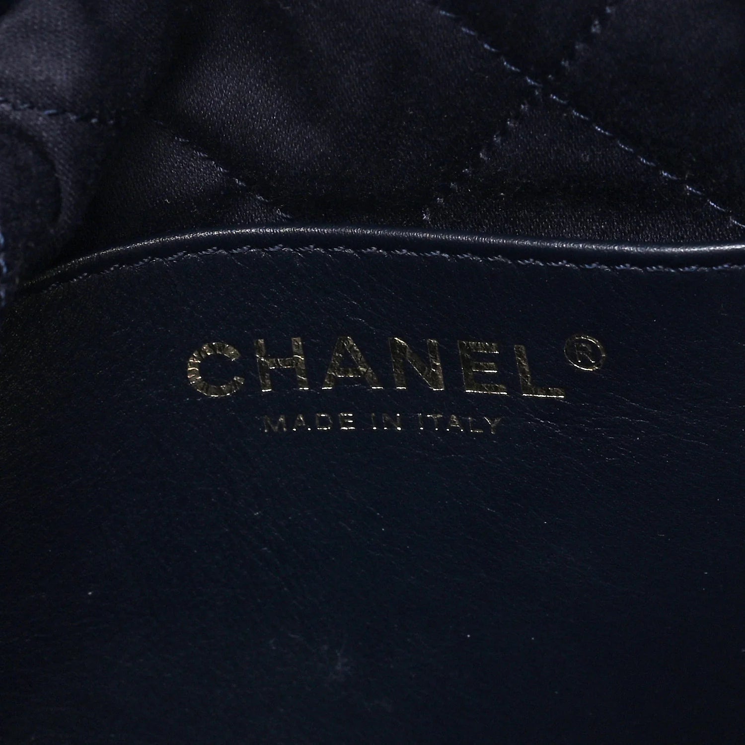 Shiny Calfskin Quilted Mini  22 Navy Blue