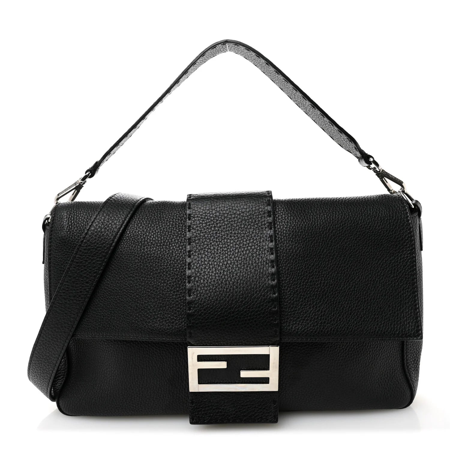 Cuoio Romano Selleria Large Convertible Baguette Black