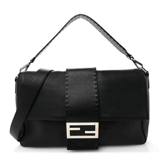 Cuoio Romano Selleria Large Convertible Baguette Black