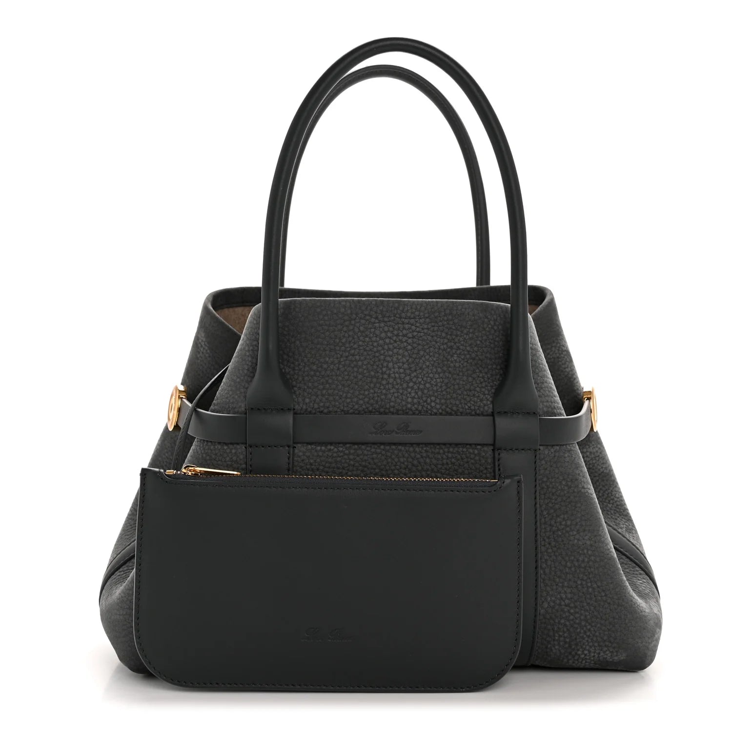 Nubuck Grained Calfskin Small Ghiera Shopper Tote Blue Navy