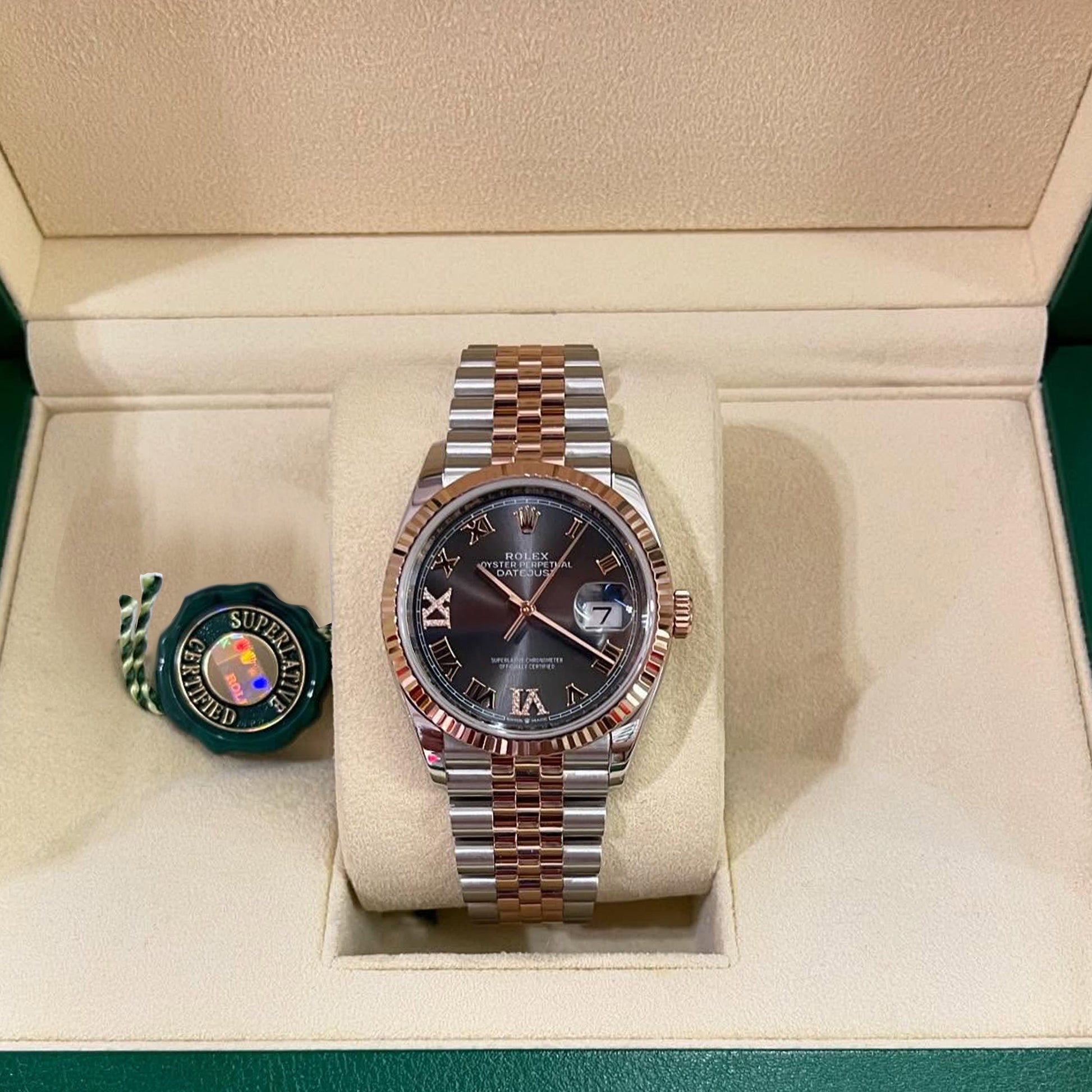 Datejust 36, 18K Everose Gold and Stainless Steel, 36Mm, Ref# 126231-0023