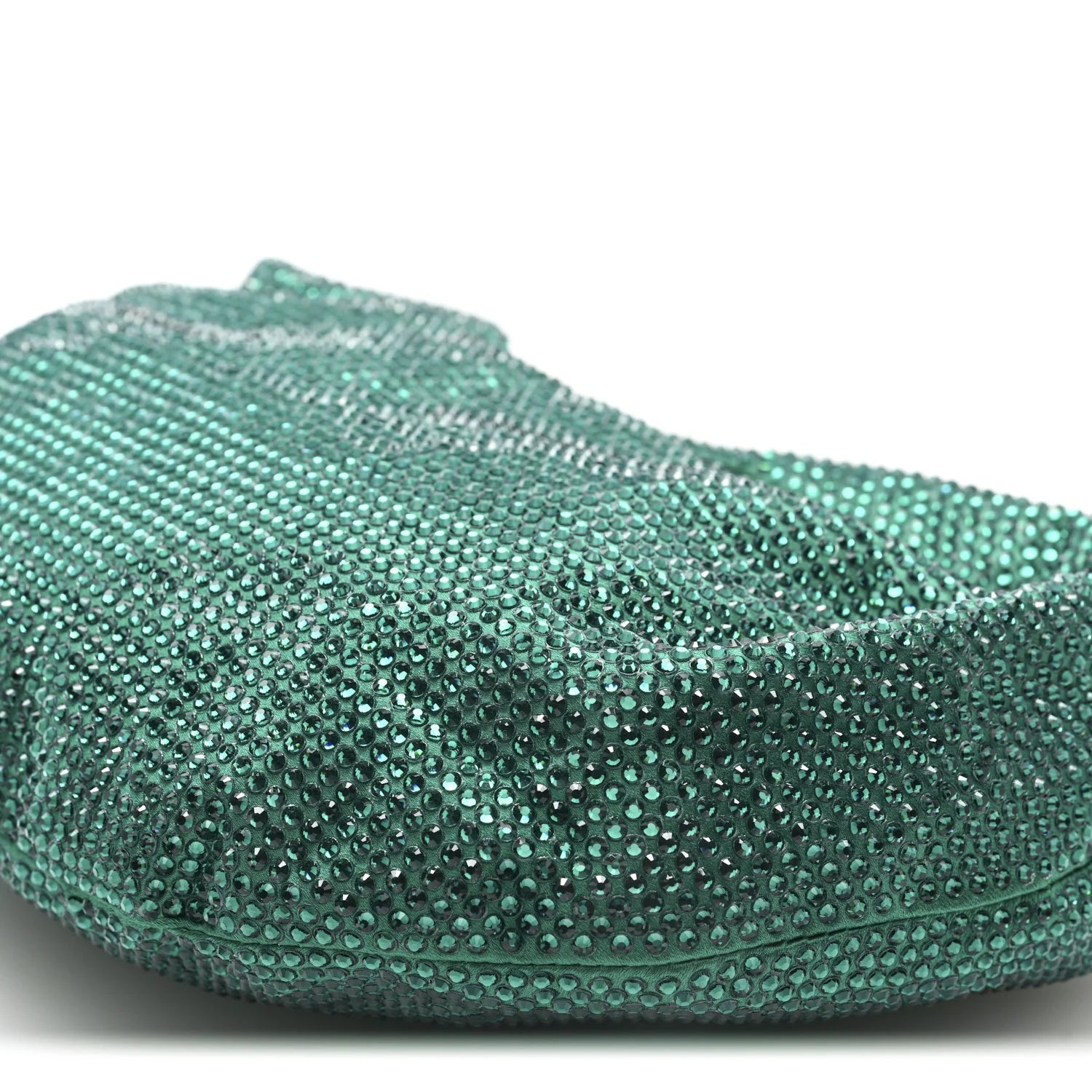 Crystal Embellished Satin Mini Hotfix Jodie Emerald