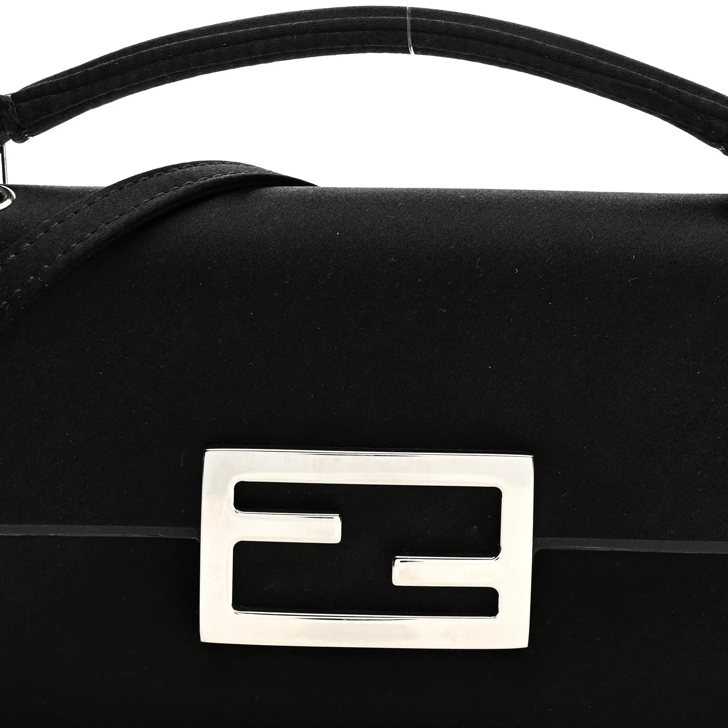 Silk Satin Phone Baguette Black