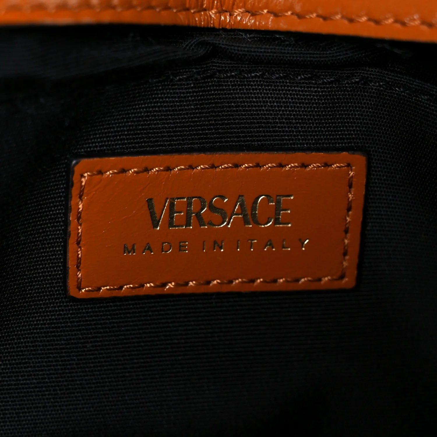 Patent Nappa Quilted La Medusa Chain Crossbody Brown