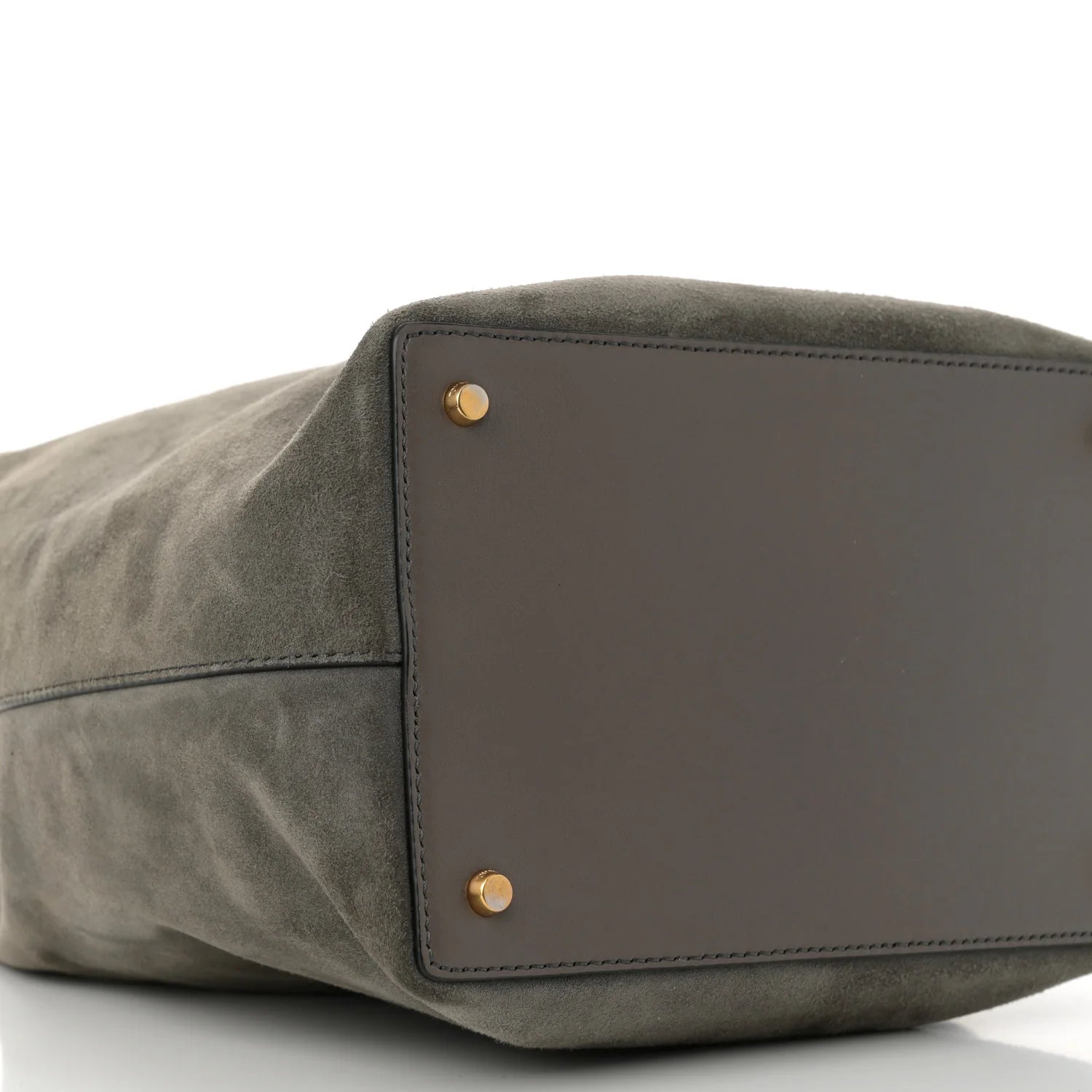 Suede Medium Double Tassel Bucket Bag Graphite