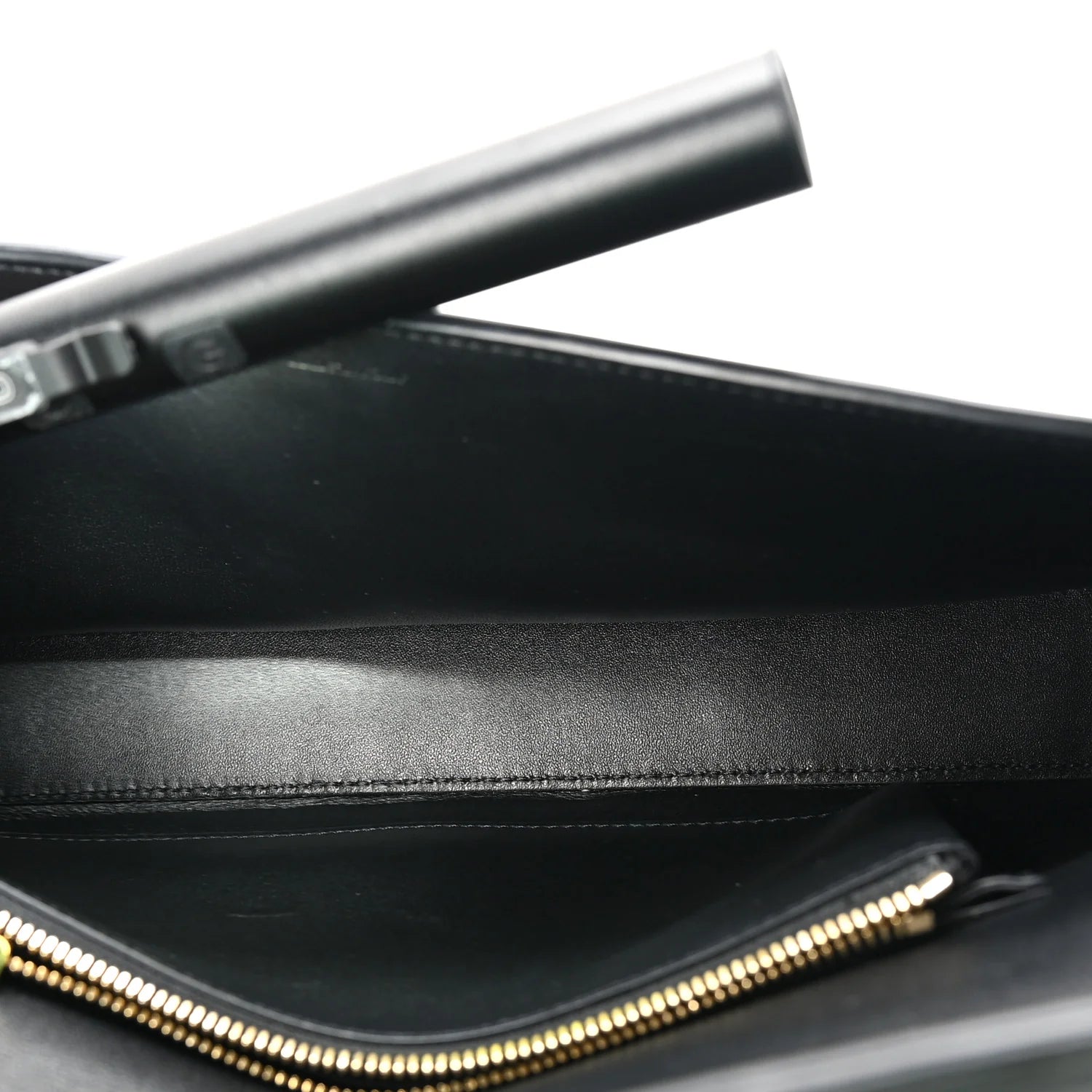 Shiny Calfskin Triomphe Chain Bag Black