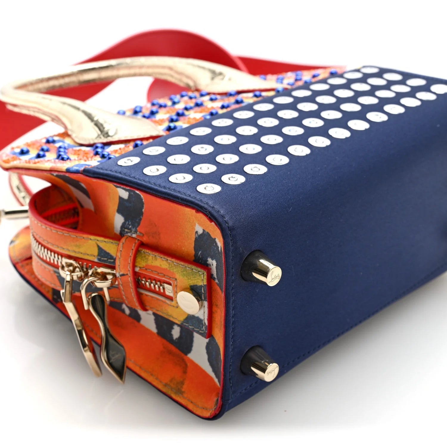 Crepe Satin Canvas Embroidered Gaagal Mini Eloise Tote Magma