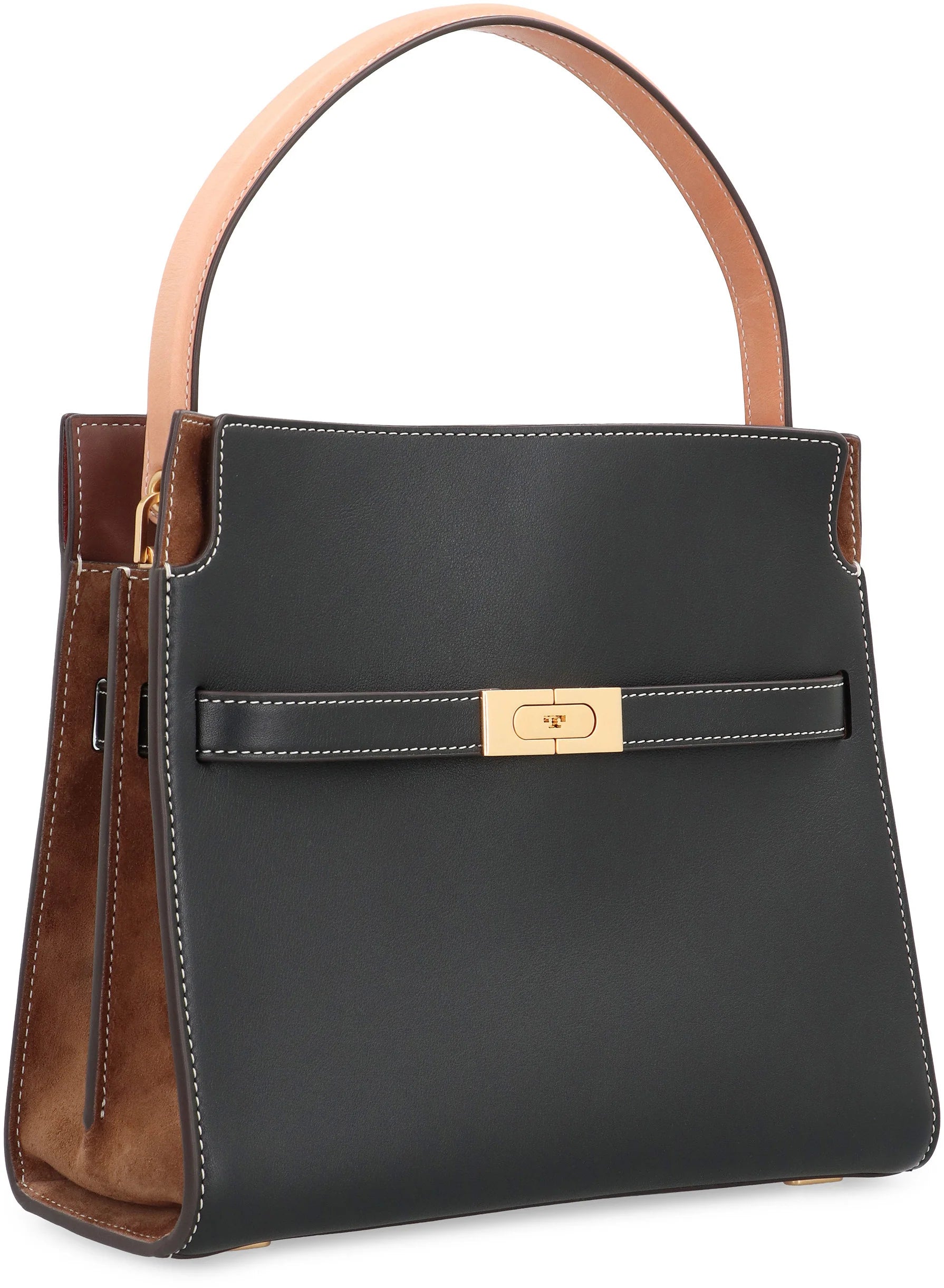 CONTRASTING STITCHING and GOLD DETAILS, SINGLE HANDLE and ADJUSTABLE and REMOVABLE SHOULDER STRAP.