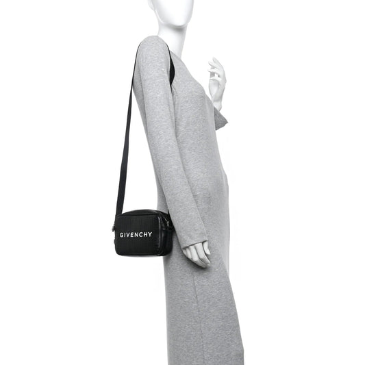 Coated Canvas Logo Embossed G Essentials Camera Bag Black