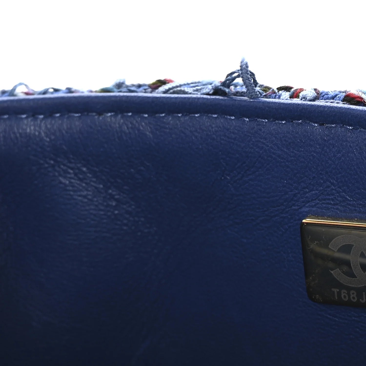 Tweed Quilted Mini Rectangular Flap Blue Multicolor