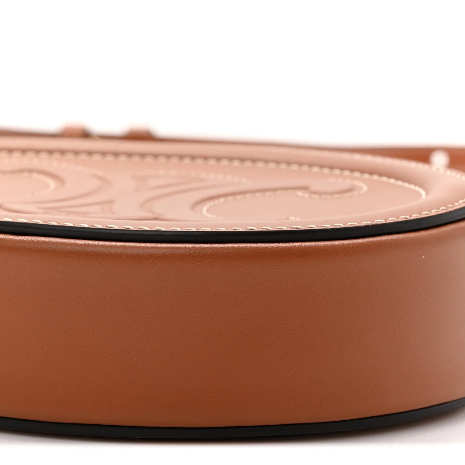 Smooth Calfskin Cuir Small Triomphe Oval Crossbody Purse Tan