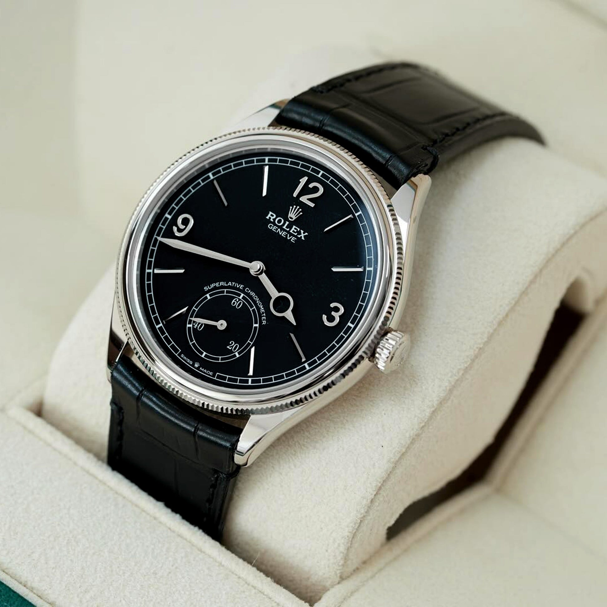 Unworn  Perpetual 1908, 39Mm, 18K White Gold, Ref# 52509-0002