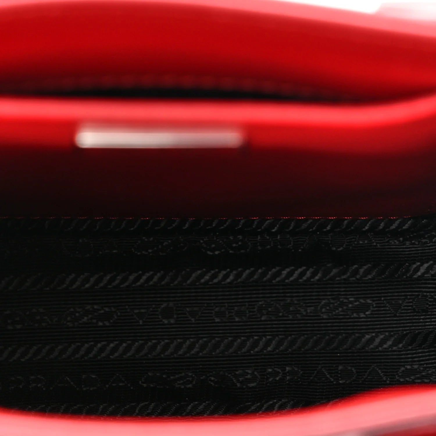 Spazzolato Metal Triangle Logo Small Double Handle Crossbody Tote Scarlatto