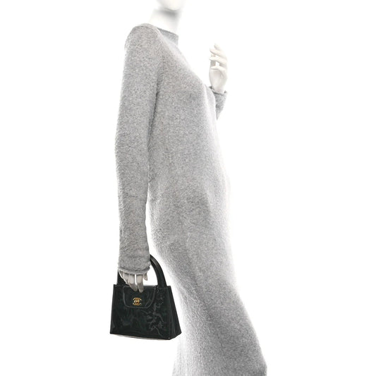 Patent Small Kelly Flap Bag Black