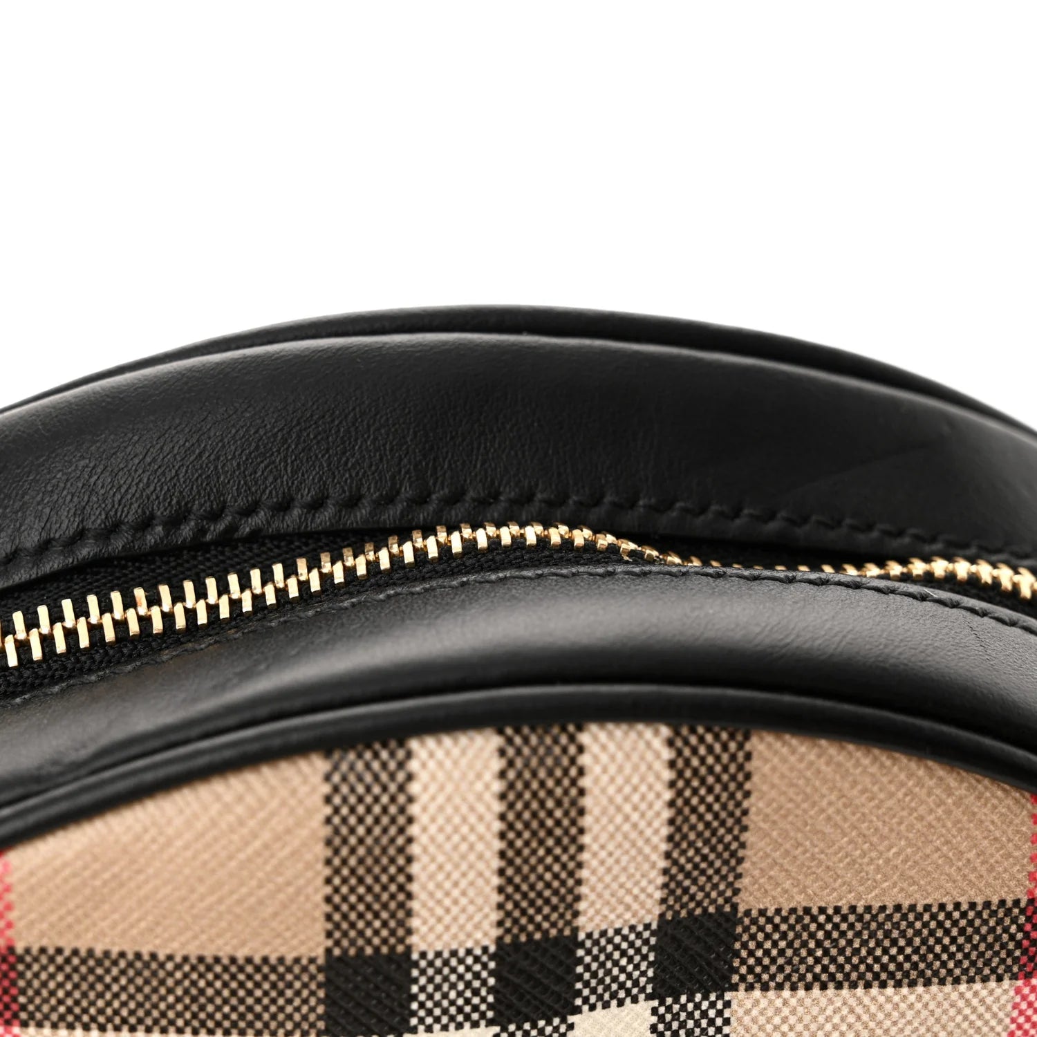 Vintage Check Canvas Calfskin Louise Bag Archive Beige Black