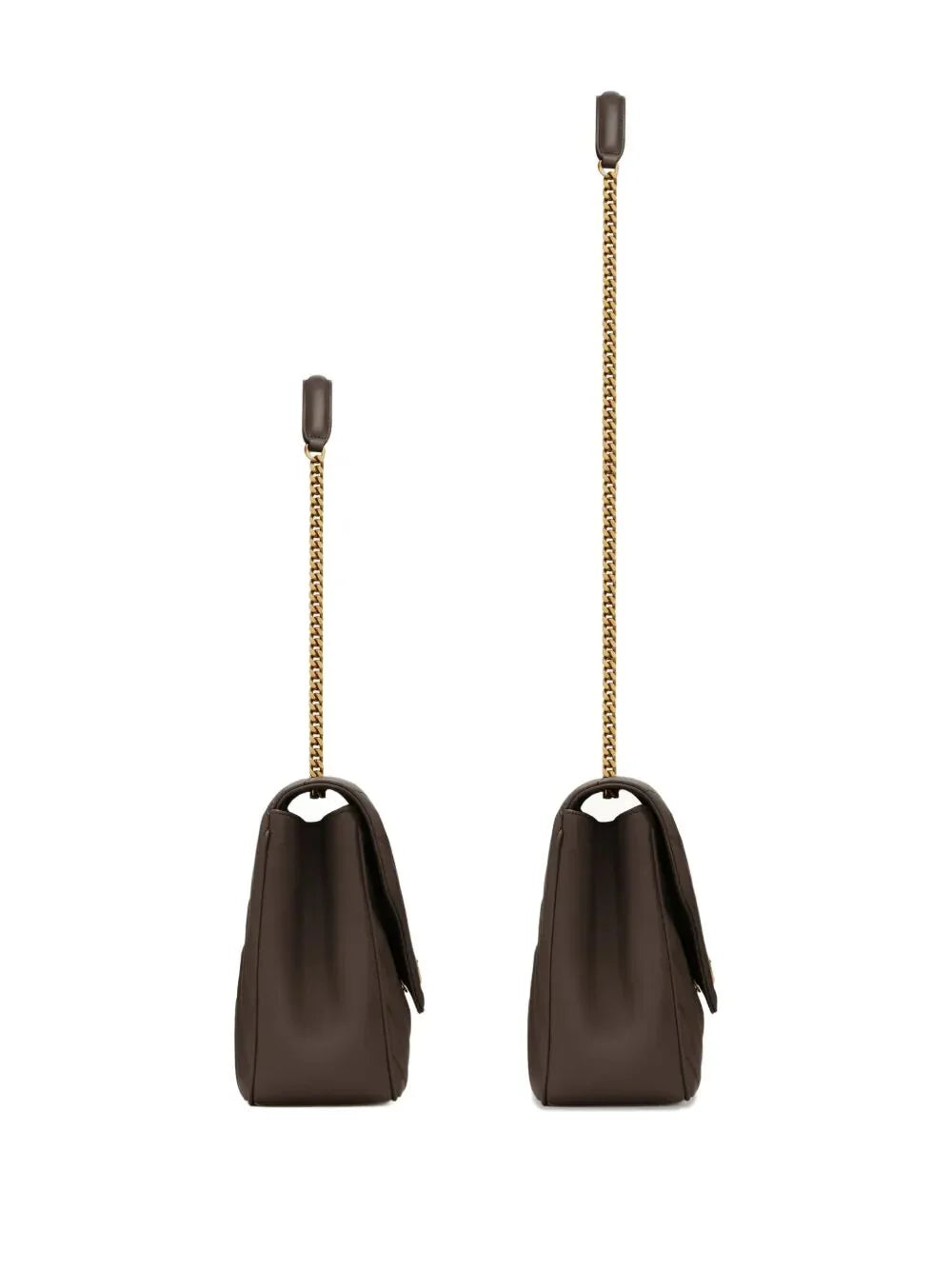 DARK BROWN LEATHER LARGE LOU LOU SHOULDER BAG